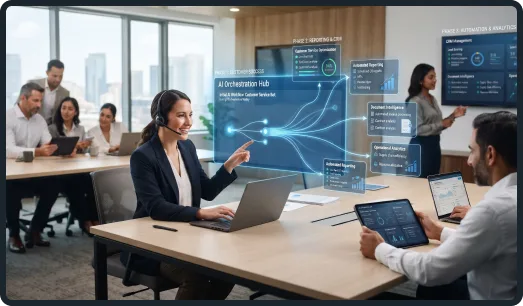 Small business team planning a focused AI implementation