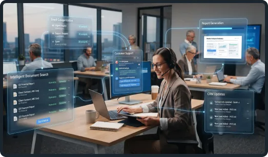 AI helping a small business team handle everyday administrative tasks