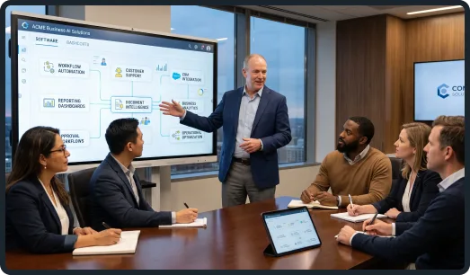 Trudosys workshop helping a small business plan practical AI adoption