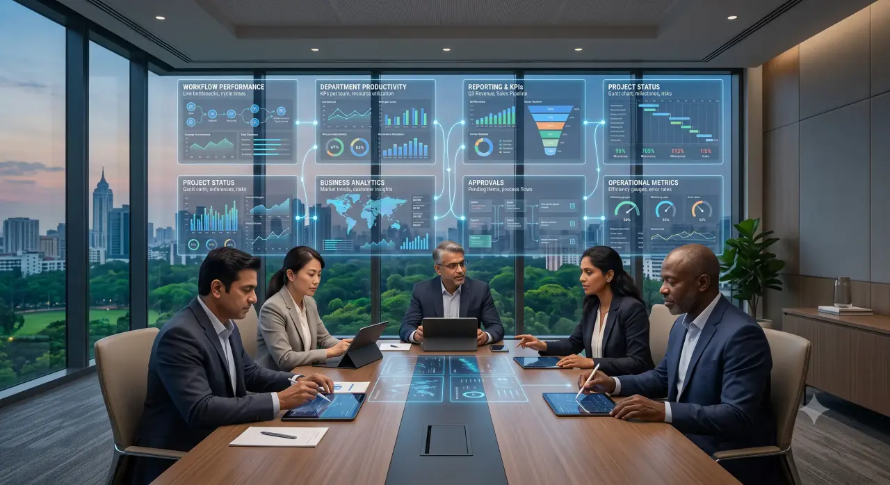 Workflow efficiency and team coordination illustration