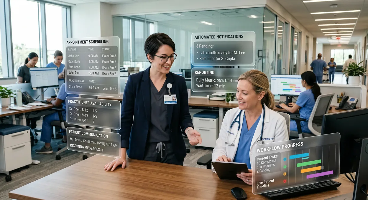 Patient operations and healthcare visibility illustration