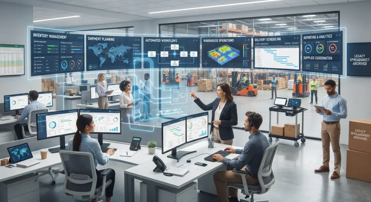 Connected logistics systems replacing manual spreadsheet coordination