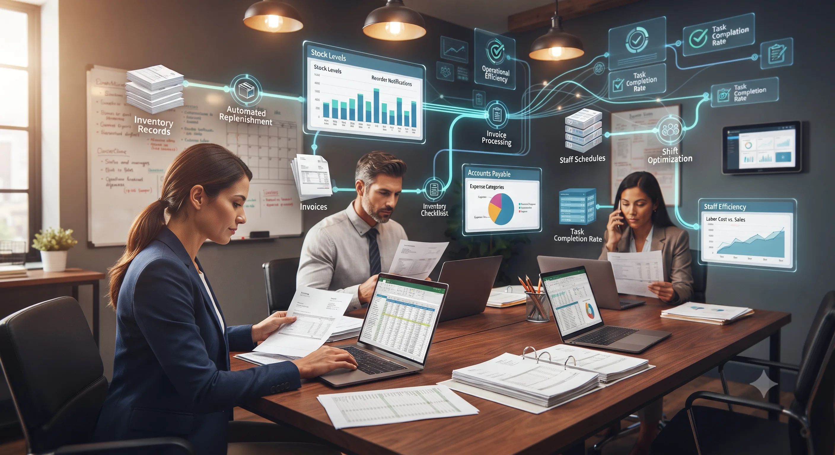 Restaurant managers planning workflow automation for admin reporting inventory and operations