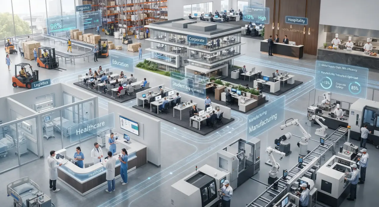 Cross-industry business operations connected through automation workflows