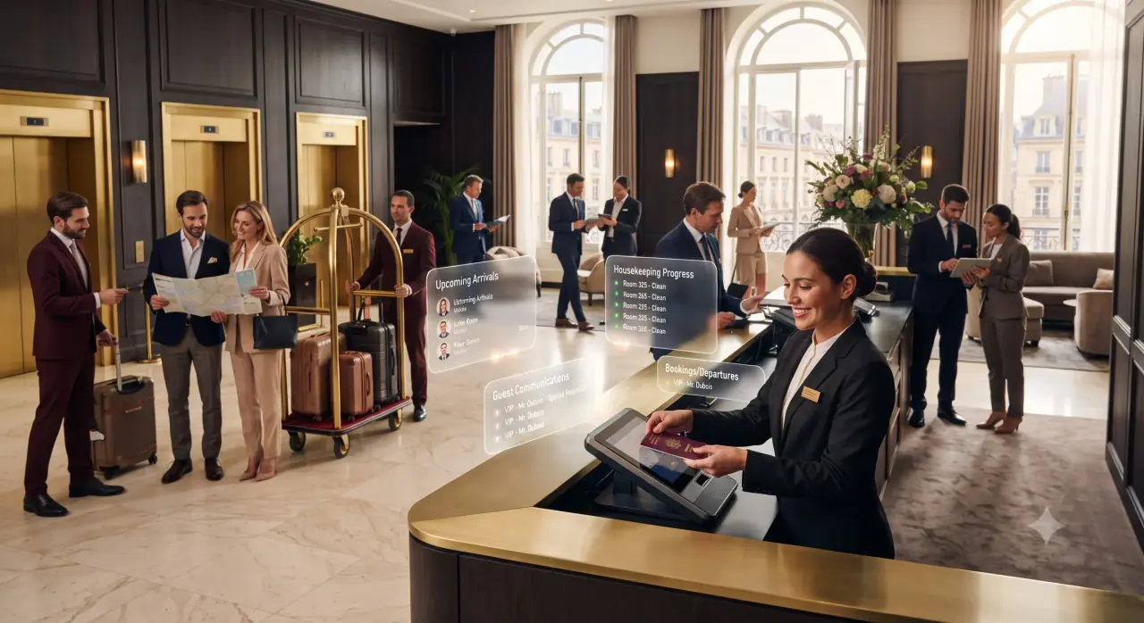 Hospitality operations team coordinating reservations and service workflows