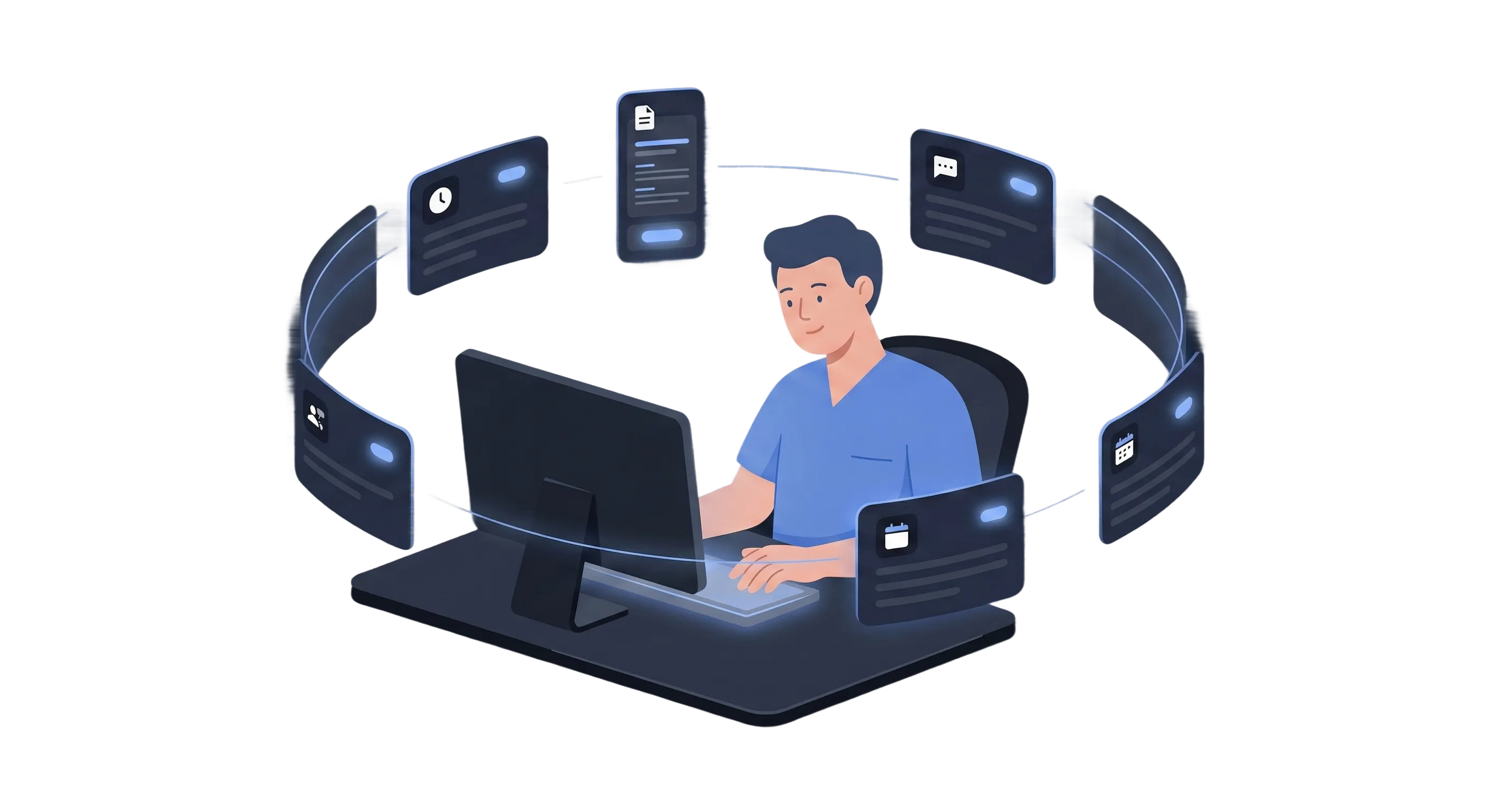 Patient operations and healthcare visibility illustration