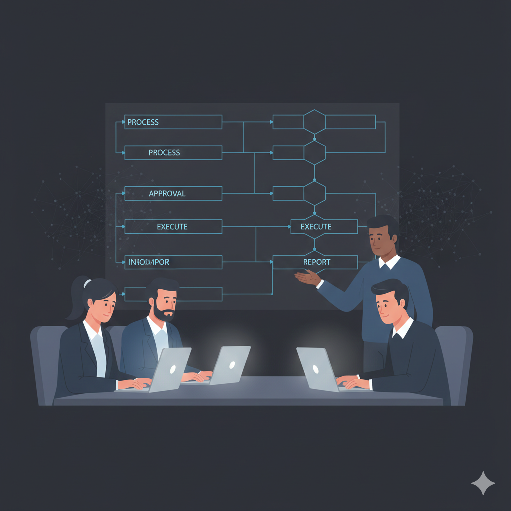 Supply chain team monitoring real-time logistics data