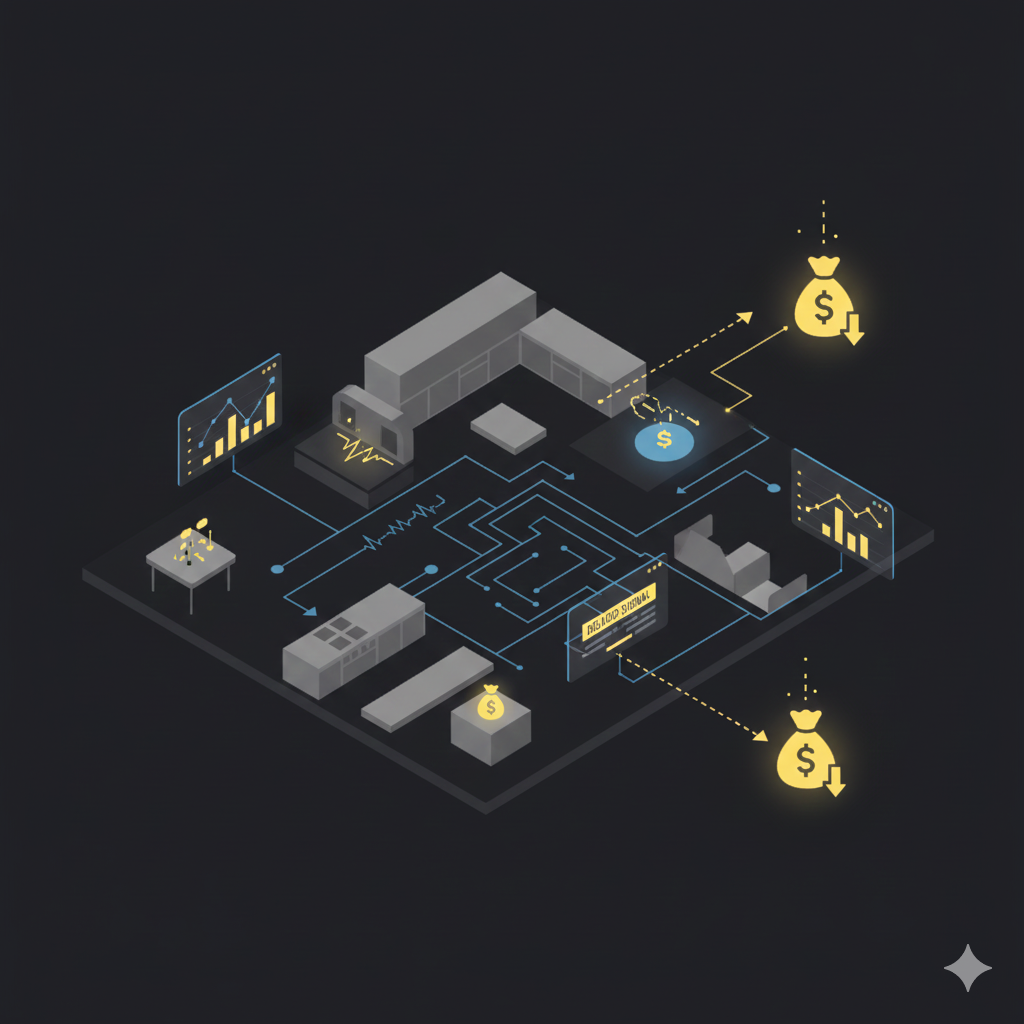 Hospitality workflow and guest-experience illustration