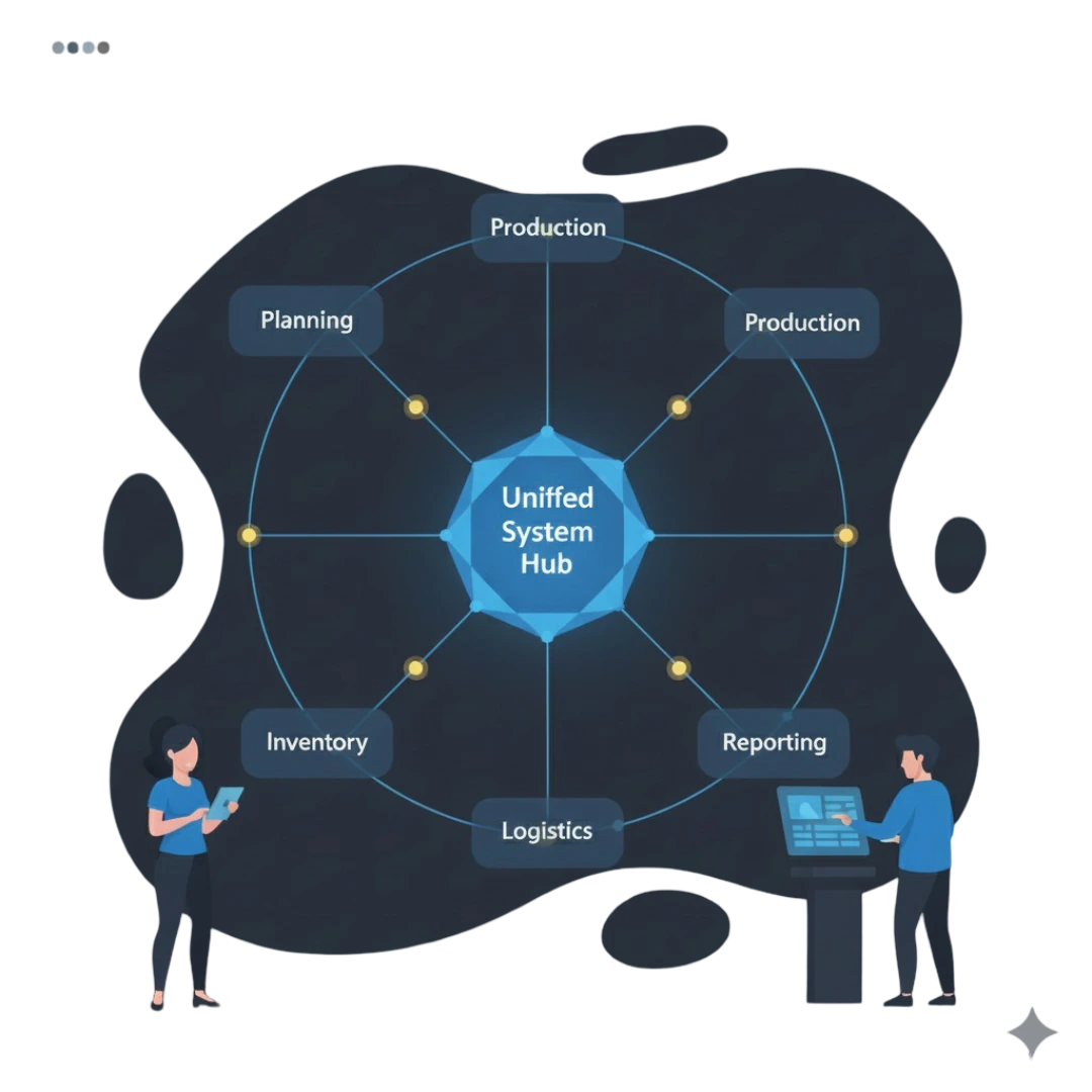 Manufacturing operations visibility and coordination illustration