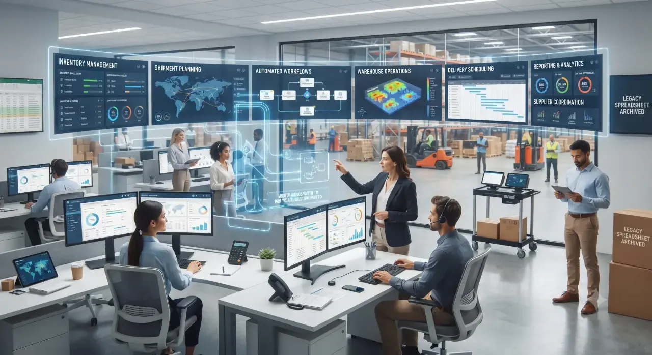 Connected logistics systems replacing manual spreadsheet coordination