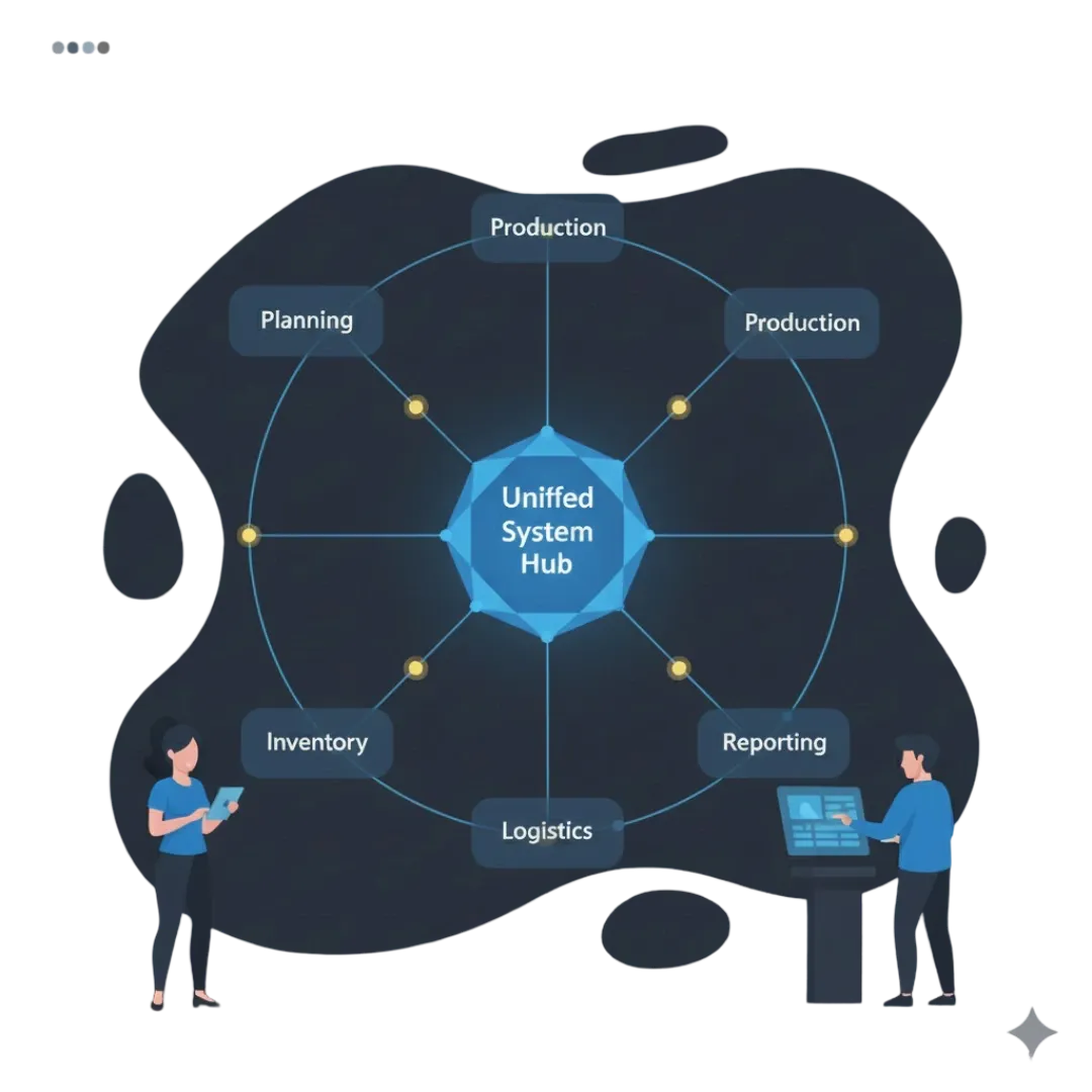 Manufacturing operations visibility and coordination illustration