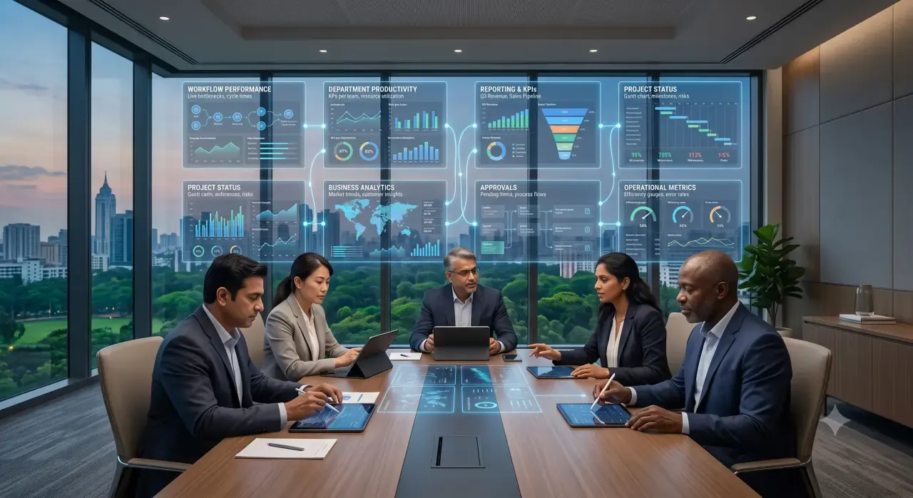 Workflow efficiency and team coordination illustration