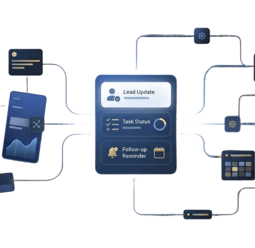 CRM workflow automation platform illustration