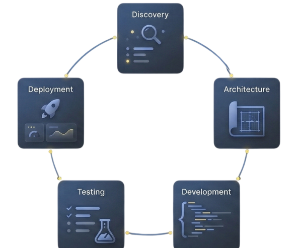 Agile mobile app delivery process illustration